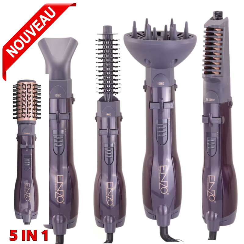 Sèche-cheveux brosse volumateur 1500W  5 en 1  Air chaud lisseur outils de coiffure en céramique EN-4136 thumbnail 2
