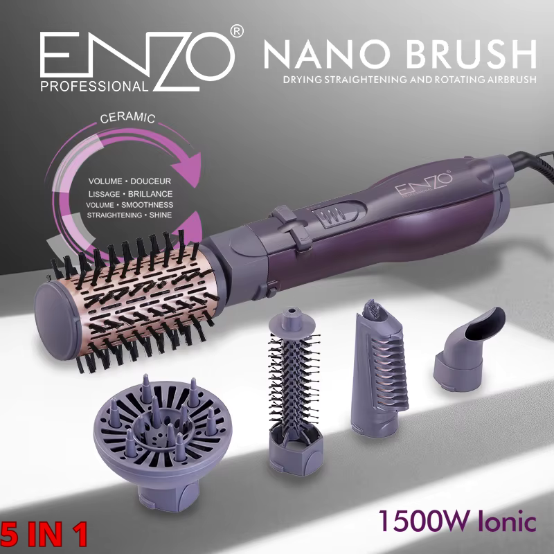 Sèche-cheveux brosse volumateur 1500W  5 en 1  Air chaud lisseur outils de coiffure en céramique EN-4136 thumbnail 4