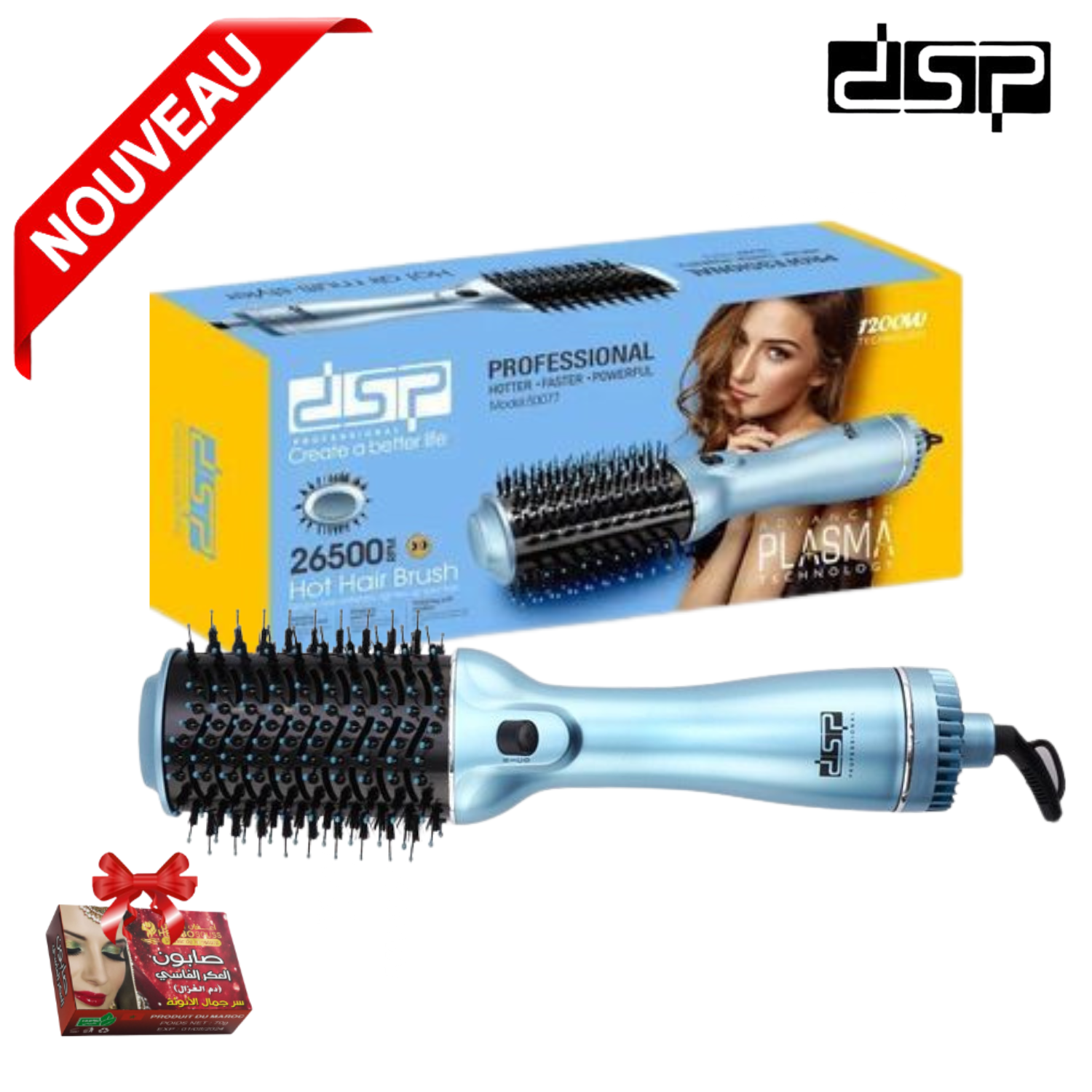 Brosse sèche-cheveux Air Chaud  Professionnel, 1200W, Dsp Model 50077 thumbnail 1