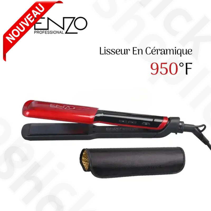 Lisseur Cheveux À double Plaque Céramique 950°F Chauffage Rapide Avec Contrôle Température Enzo EN-3119 thumbnail 4