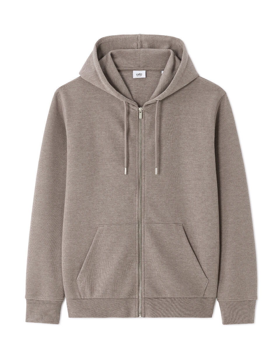 Sweat Zippé À Capuche Regular Coton Mélangé