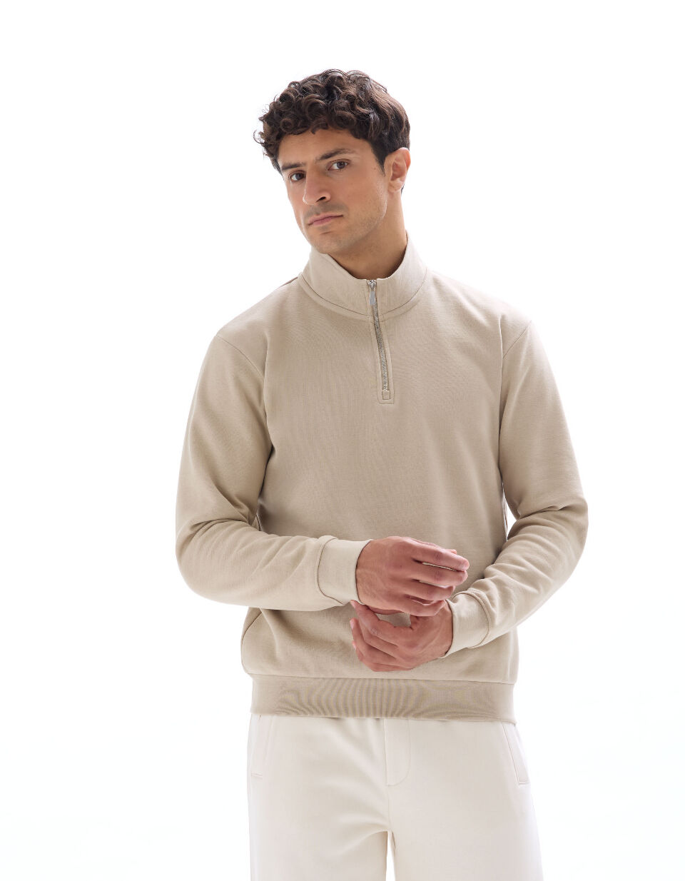Sweat Regular Col Camionneur Uni