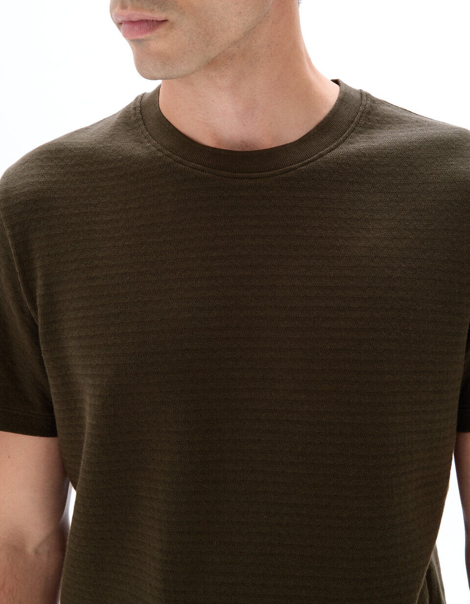 T-shirt Regular Col Rond 100% Coton Reliéfé thumbnail 4