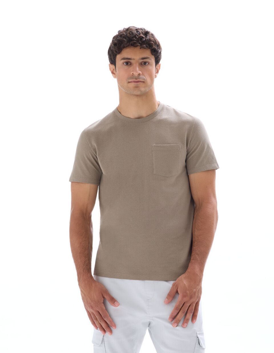 T-shirt Regular Col Rond 100% Coton Piqué Stretch thumbnail 3