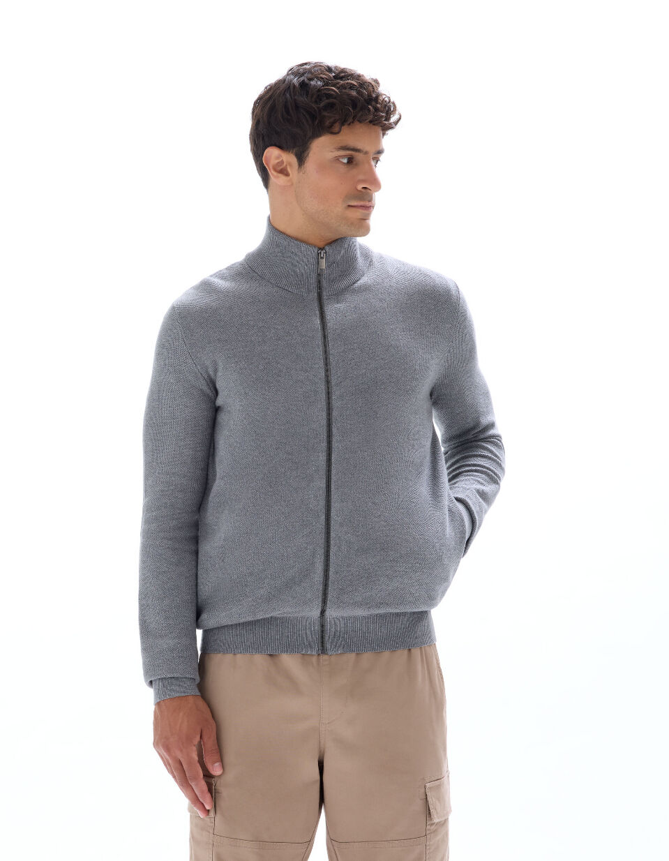 Cardigan En Maille Piqué 100% Coton thumbnail 4