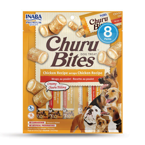 Recette de bouchées de poulet  Churu - Friandises moelleuses pour chiens (paquet de 8)