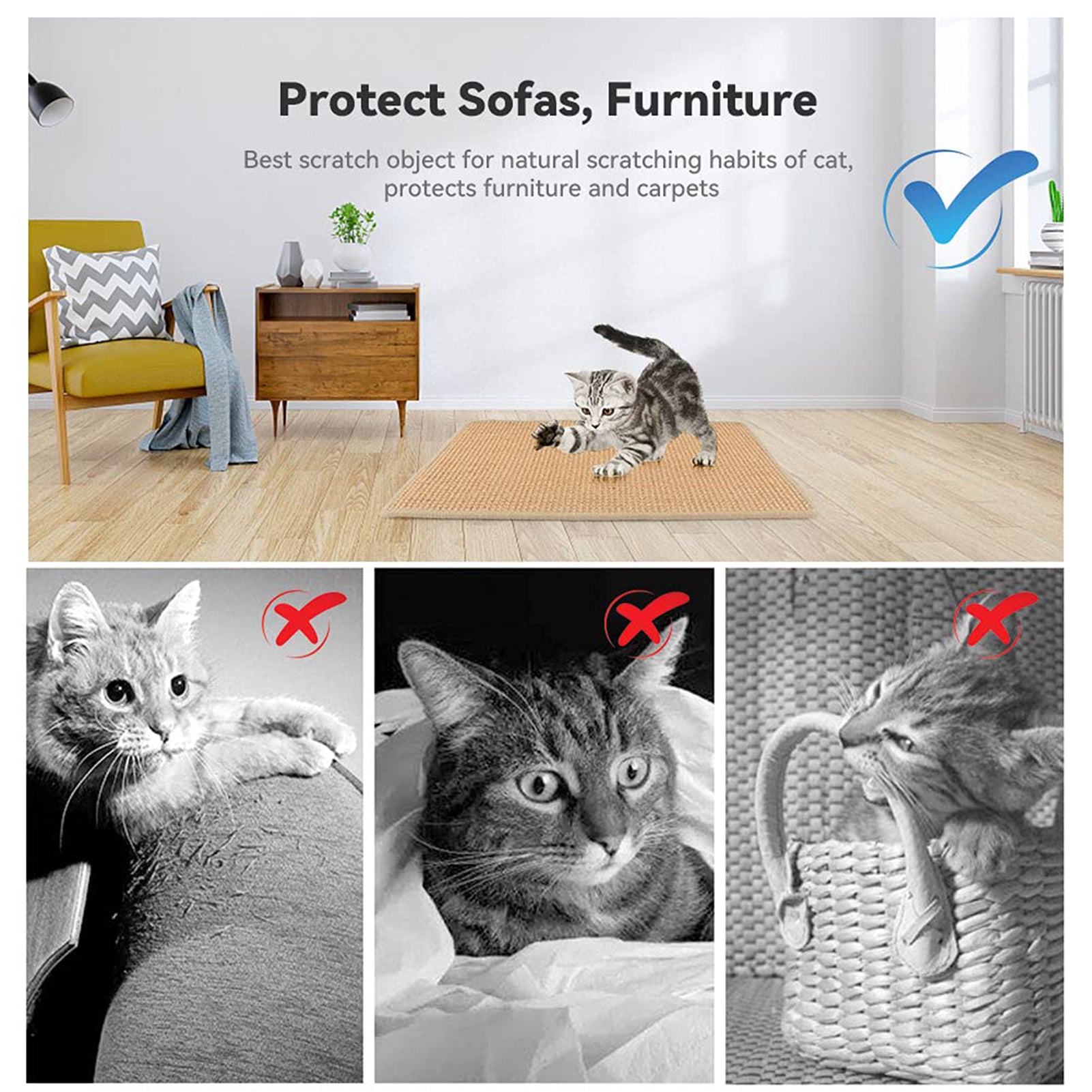 Tapis griffoir pour Chat, protège-meubles, pour un soin sain des ongles