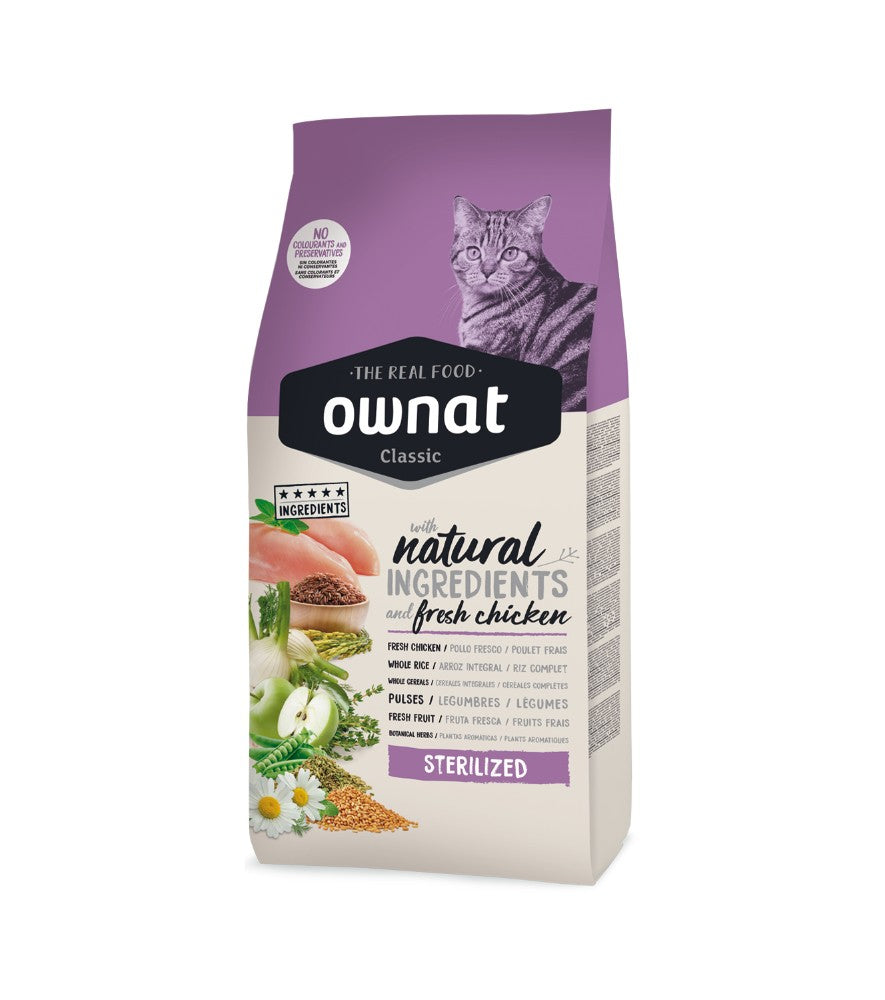 OWNAT CLASSIC STERILIZED - Croquettes Pour chats adultes stérilisés (1,5 kg, 4 kg)