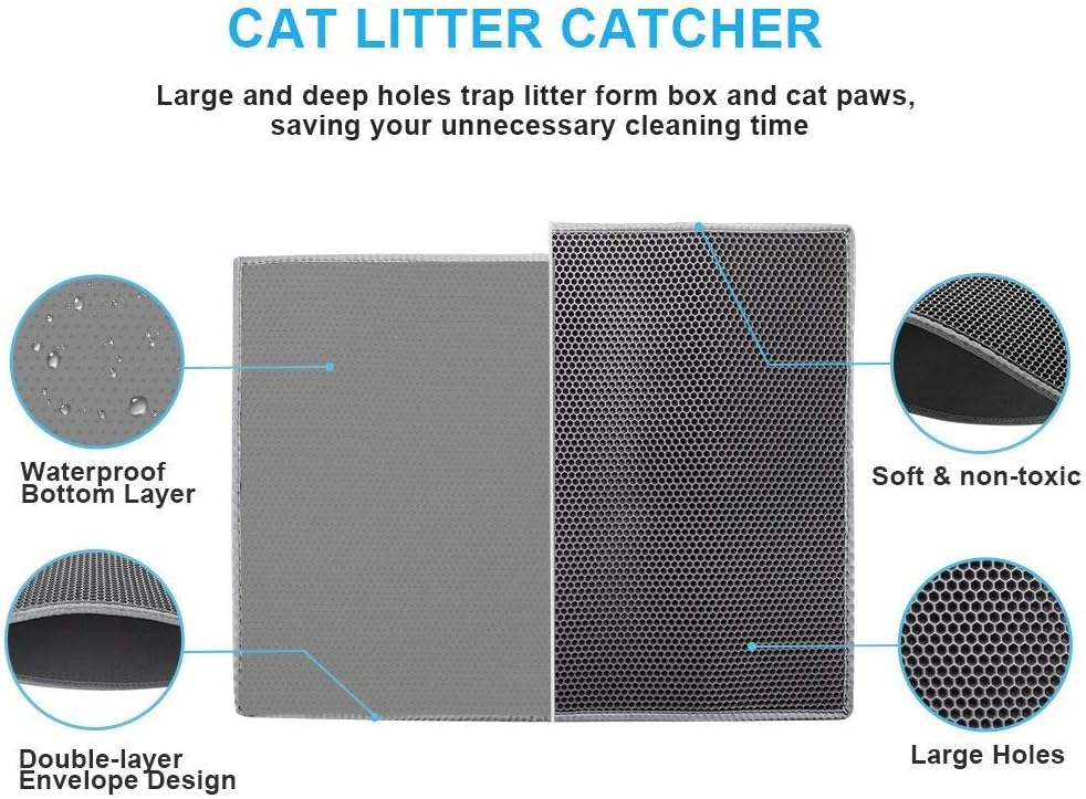 Tapis de litière pour chat innovant avec protection double couche thumbnail 2