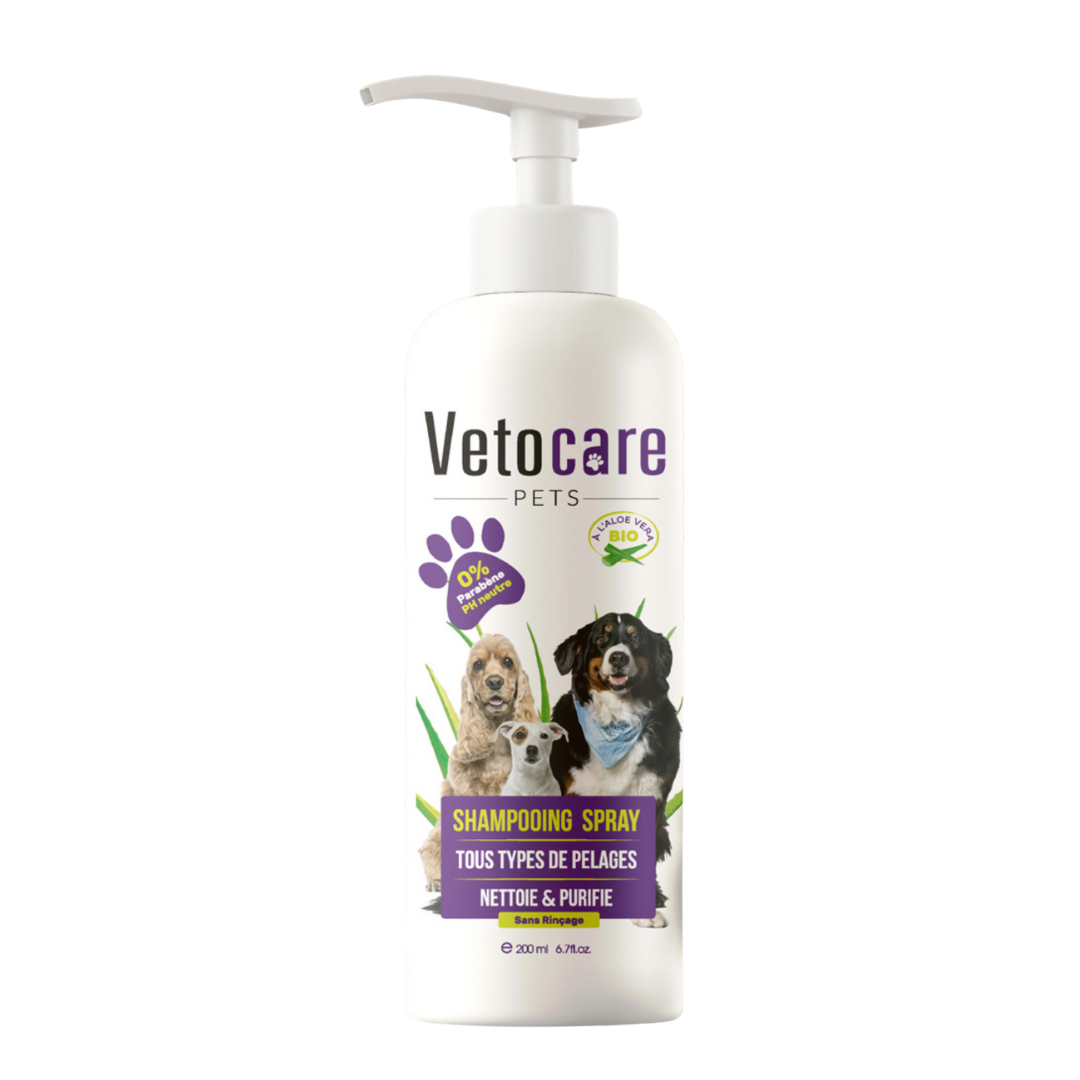 Shampoing Spray Sans Rinçage Chat – 200ml (Parfum Floral)