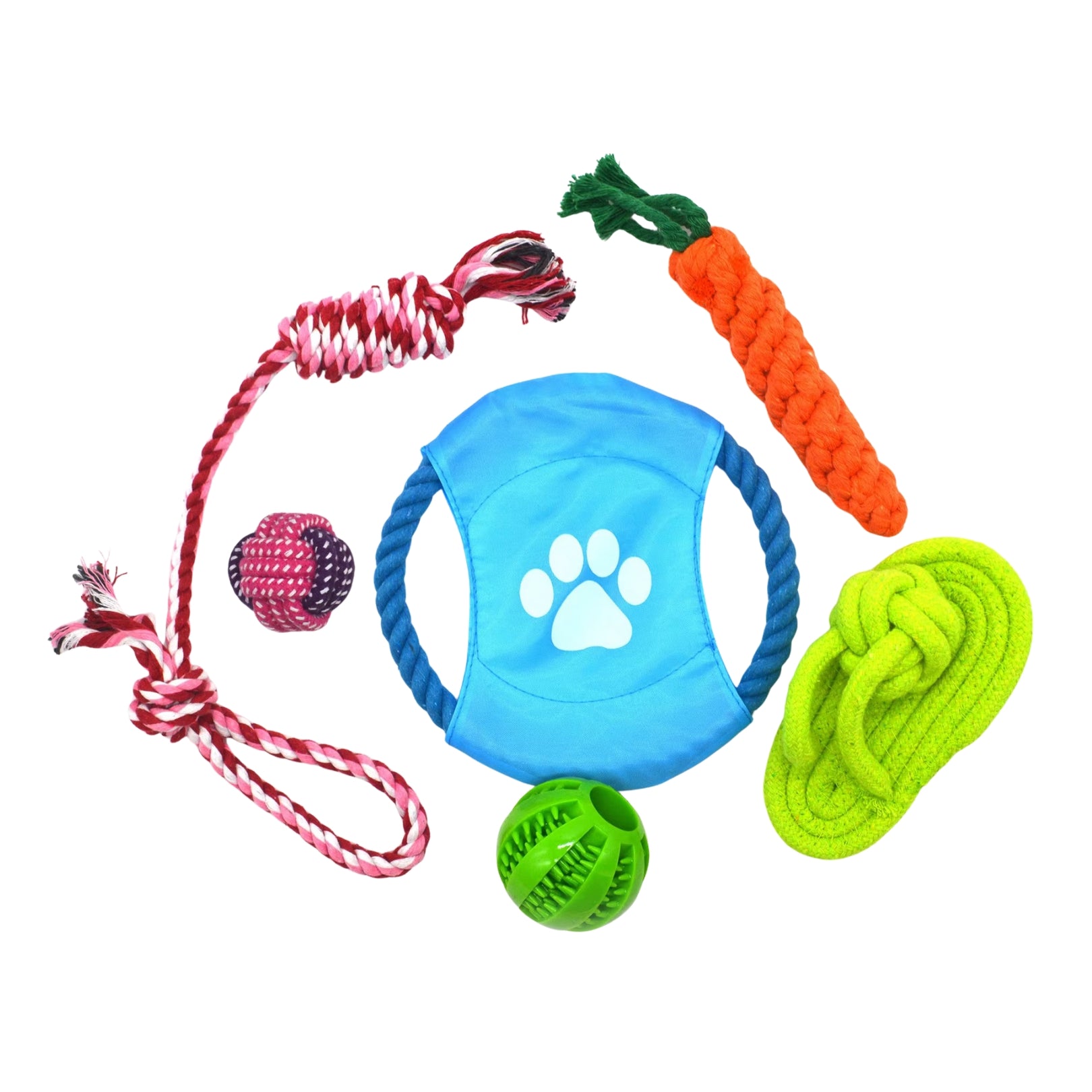 Lot de jouets pour chiens – Pack de 6 pièces pour mâcher, tirer et jouer