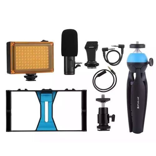 Kit Vidéo 4 en 1 Éclairage Led pour Selfie, Microphone, Trépied, Tête de Trépied