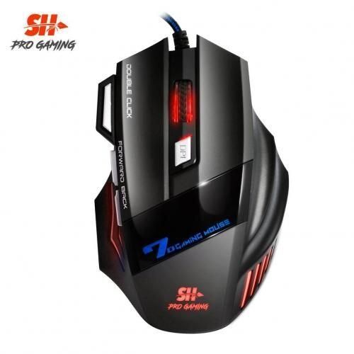 3200 Dpi Réglables et 7d Led Optique Souris de Jeu Filaire Usb pour Gamer Pc, Semi Mécanique