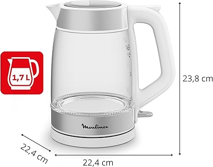 Bouilloire en Verre 1,7L 2200W Blc/Silver BY6R5130
