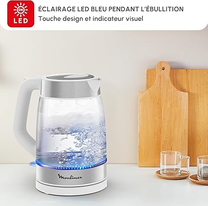 Bouilloire en Verre 1,7L 2200W Blc/Silver BY6R5130 thumbnail 3