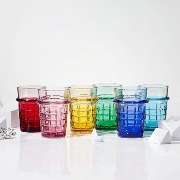 12 Verres À Thé Colorés – Ensemble Élégant
