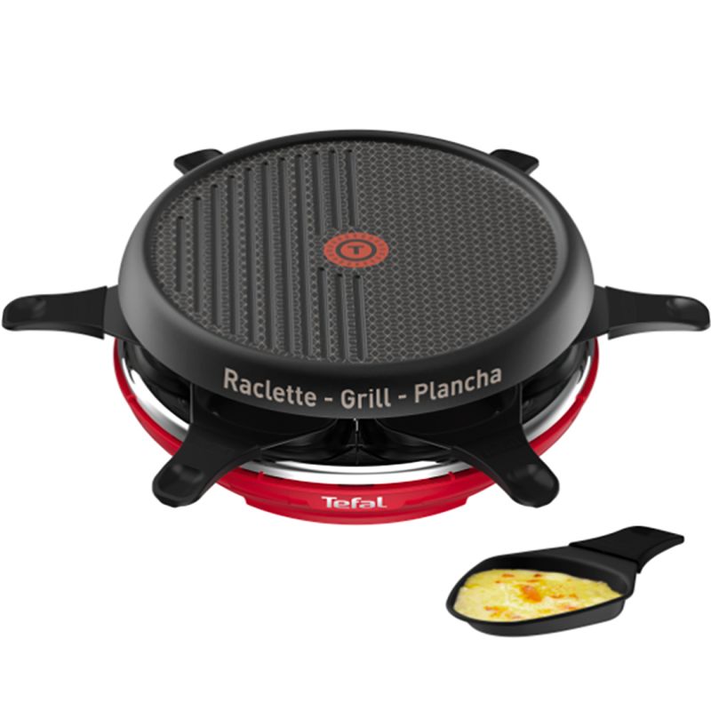 RACLETTE COLORMANIA GRILL PLANCHA 6 COUPELLES ROUGE RE12A512 TEFAL