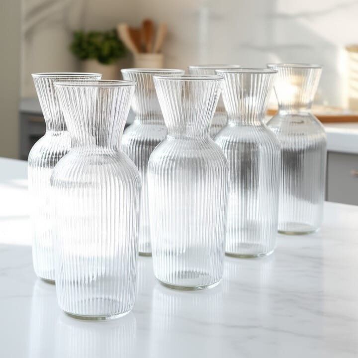 6 Mini Caraffe En Verre Résistant 350ml Chacune