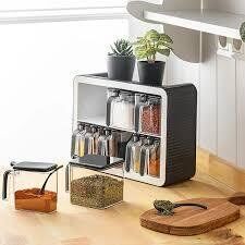 Service à Épices 9 Pièces Baroness – Support mural et pots en plexiglas – Organiseur cuisine thumbnail 3