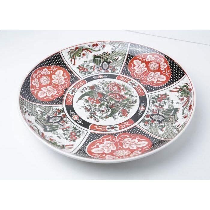 Plat porcelaine imprimé model taous 36cm Assiette de service Plat de service Plats froids Assiette plate en céramique en relief de 36 cm Grande assiette ronde Assiette occidentale Assiette à dîner