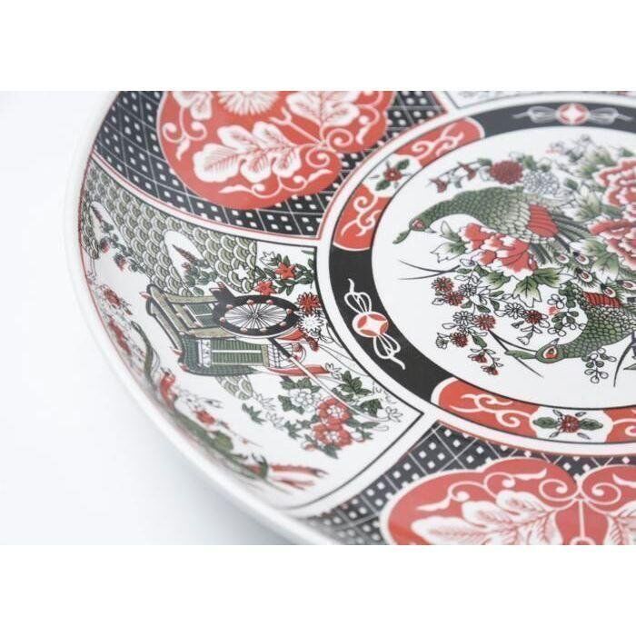 Plat porcelaine imprimé model taous 36cm Assiette de service Plat de service Plats froids Assiette plate en céramique en relief de 36 cm Grande assiette ronde Assiette occidentale Assiette à dîner