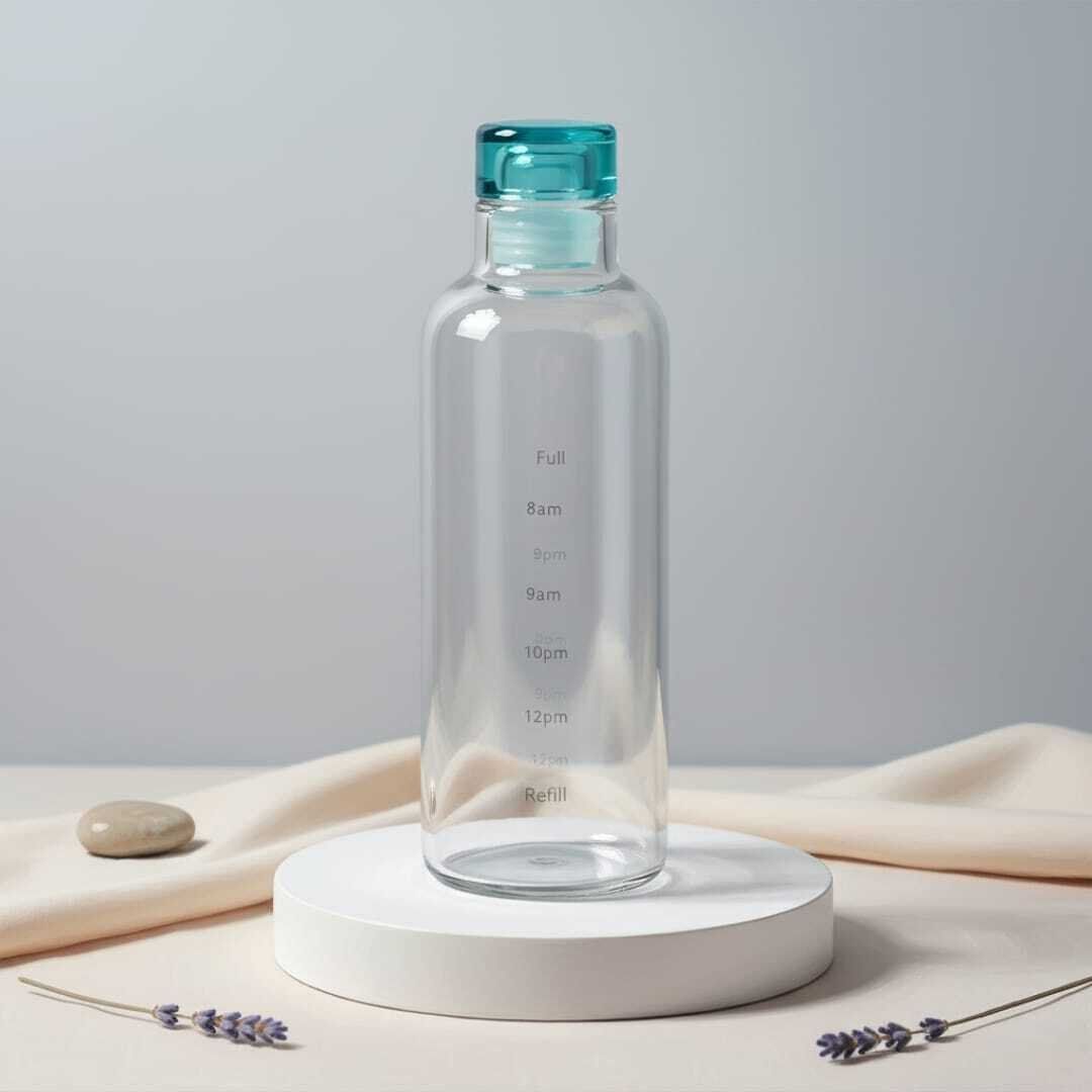 Bouteille deau en verre résistant transparent -adultes et enfants, les voyages, la gym, le quotidien -600Ml-couleurs aléatoires thumbnail 3