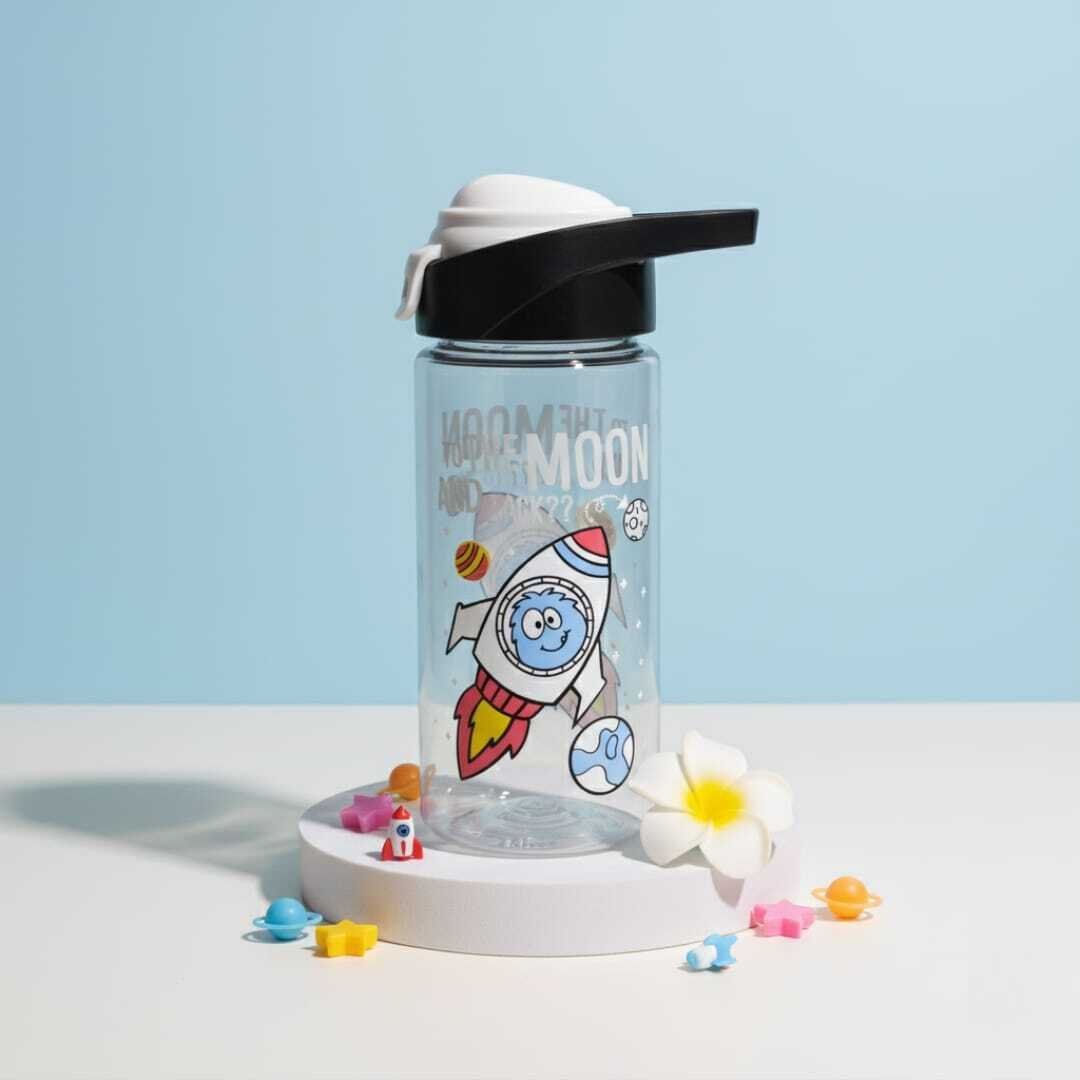 Bouteille d'eau pour Enfants -500ml -sans BPA -Gourde Enfant avec Paille, Bouteille d'eau étanche pour Garçon Fille, Gourde avec Paille pour l'eau, Lait, Milkshake, Jus, Boisson, Café, Soupe/motifs aléatoires thumbnail 3
