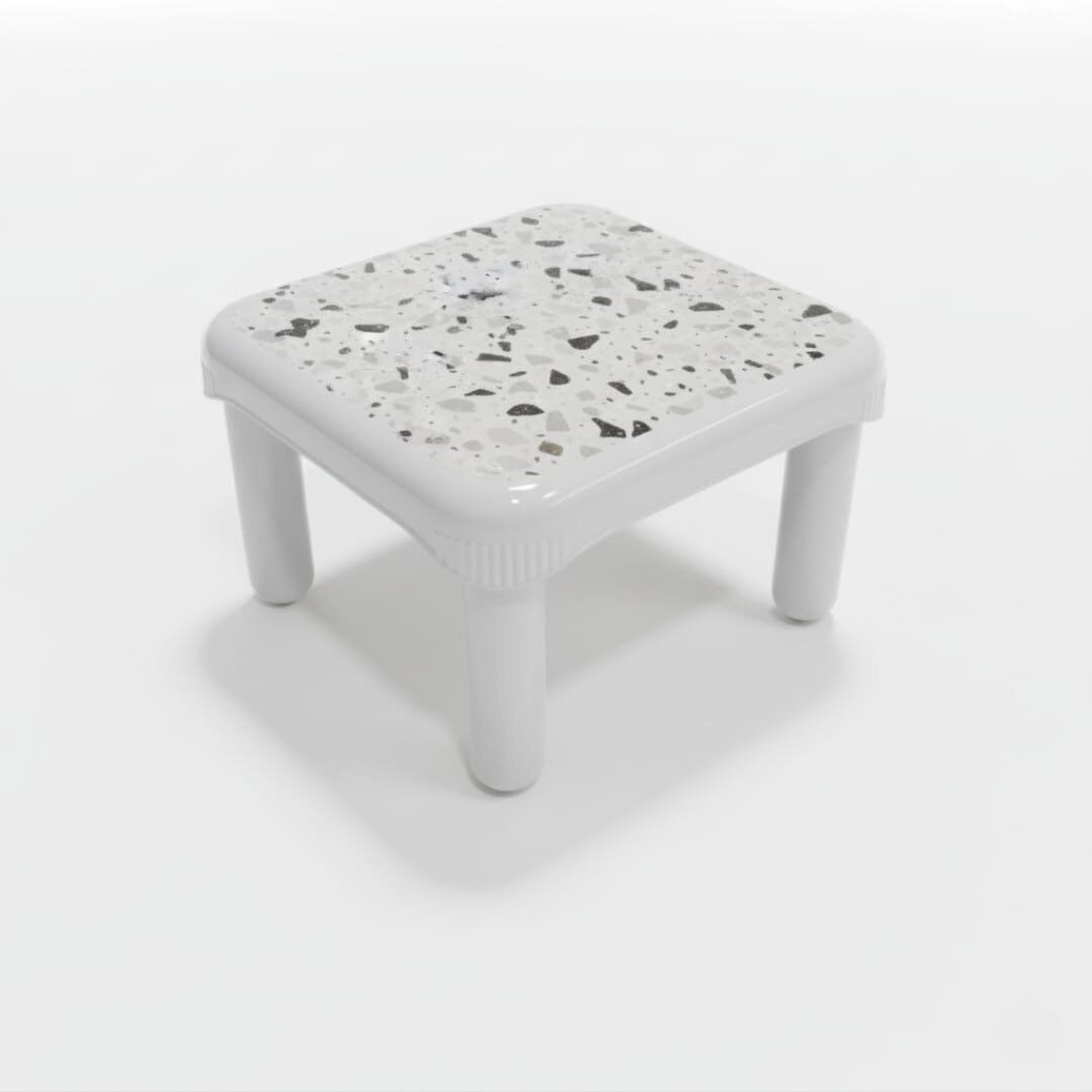 Tabouret Hamam avec pieds amovibles -Tabouret blanc avec motif 20/ 31-(motifs aléatoires) thumbnail 1