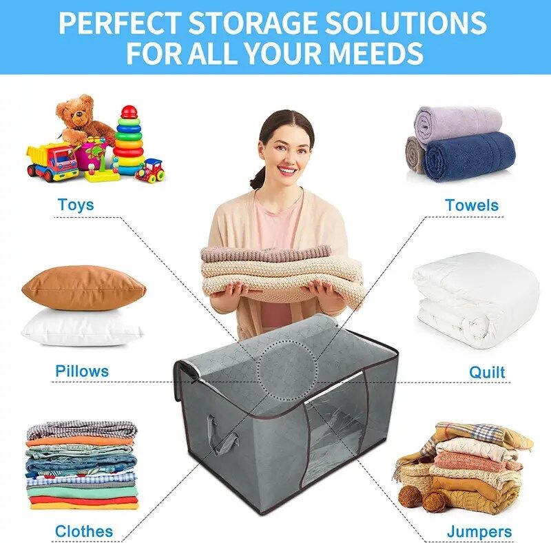Optimisez votre Espace avec notre Sac de Rangement Pliable pour Vêtements 60x45x30 cm thumbnail 4