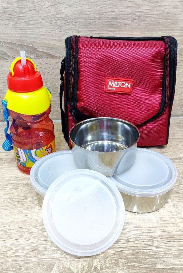 Ensemble Repas Écologique Boîtes à Lunch en Acier Inoxydable avec Bouteille Réutilisable