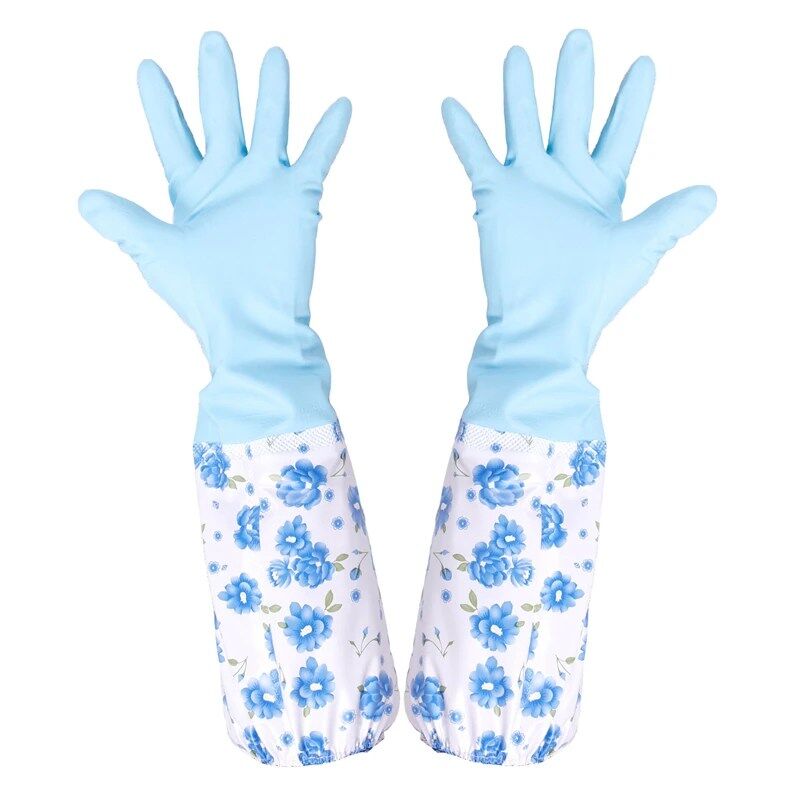 Gants De Nettoyage Pour Cuisine Et Bain Manches Longues Gants De Lavage Vaisselle - Couleur Aléatoire thumbnail 4