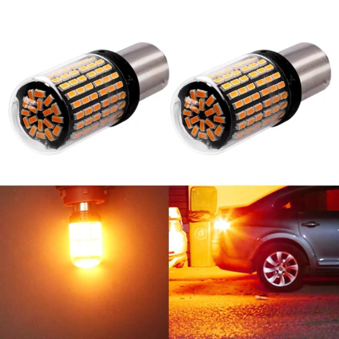 Paire d’ampoules LED jaunes pour clignotants avant/arrière – Compatibles Canbus sans erreur