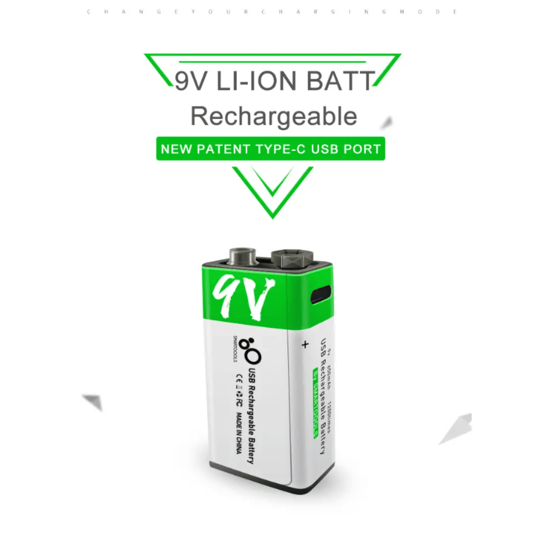 Piles lithium rechargeables 9V 650mAh Ni-Mh, rechargeables via port Type-C : performance et durabilité