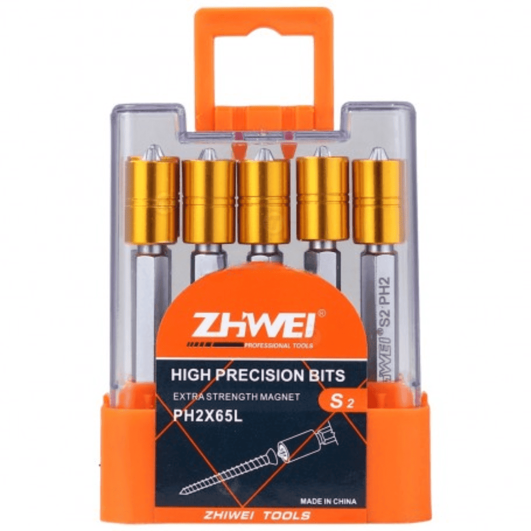Set de 10 embouts PH2 x 65 mm en acier S2 avec butée stop thumbnail 3