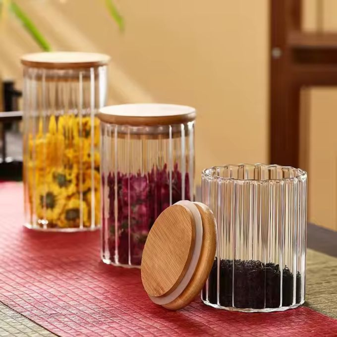 Ensemble de Bocaux en Verre pour la Conservation des Épices et Aliments Secs