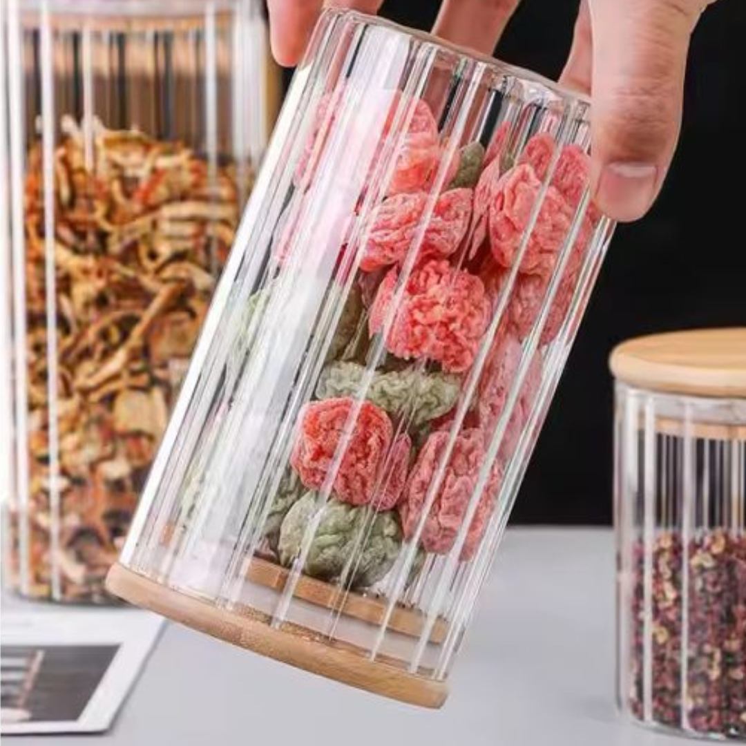 Ensemble de Bocaux en Verre pour la Conservation des Épices et Aliments Secs thumbnail 3