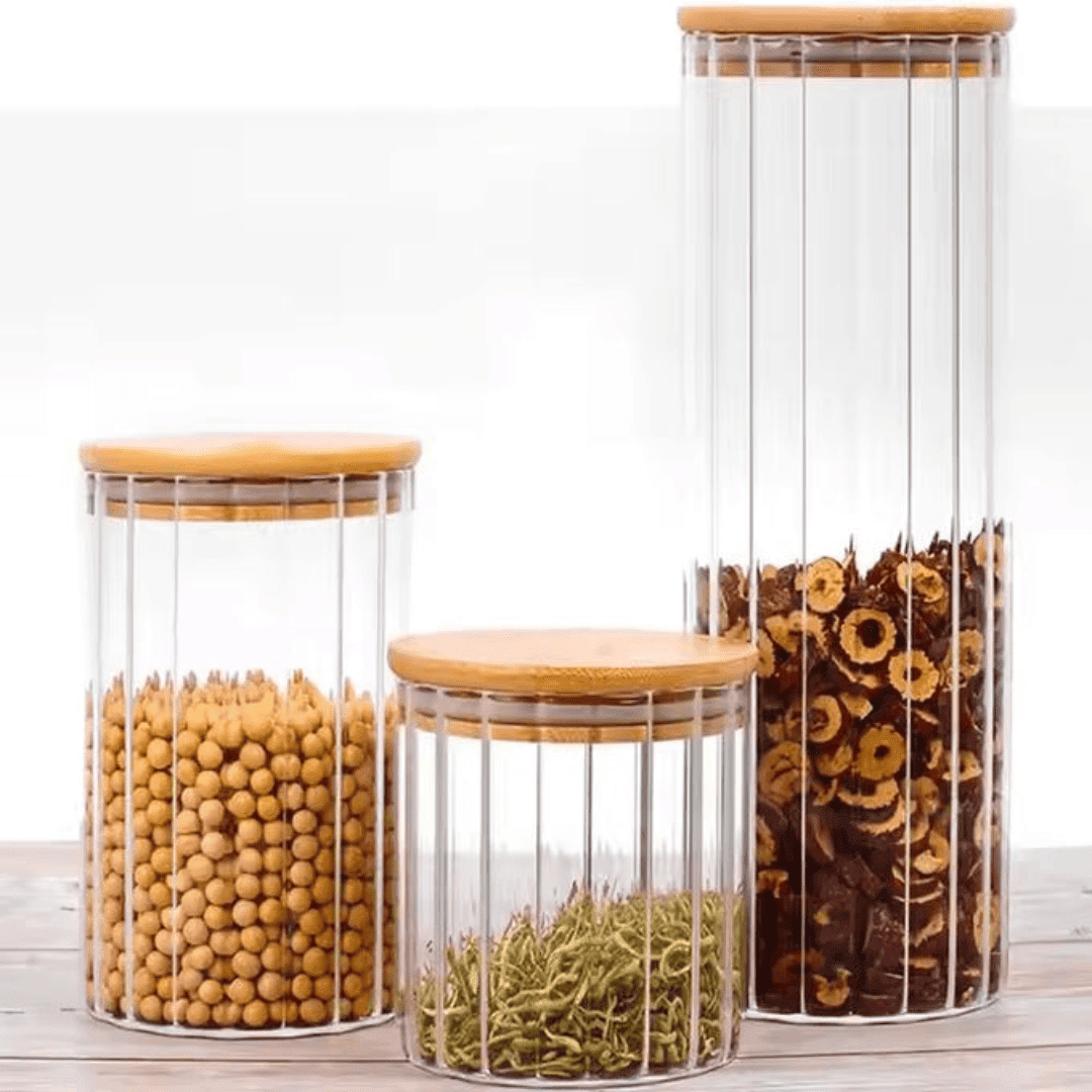 Ensemble de Bocaux en Verre pour la Conservation des Épices et Aliments Secs thumbnail 4