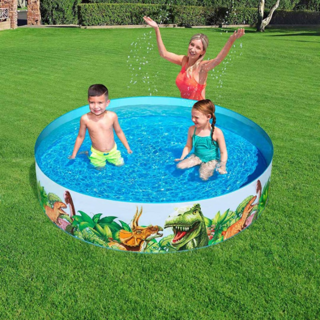 Bassine d’eau enfant en forme de dinosaure sans besoin de gonflage 1.83 m x 38 cm