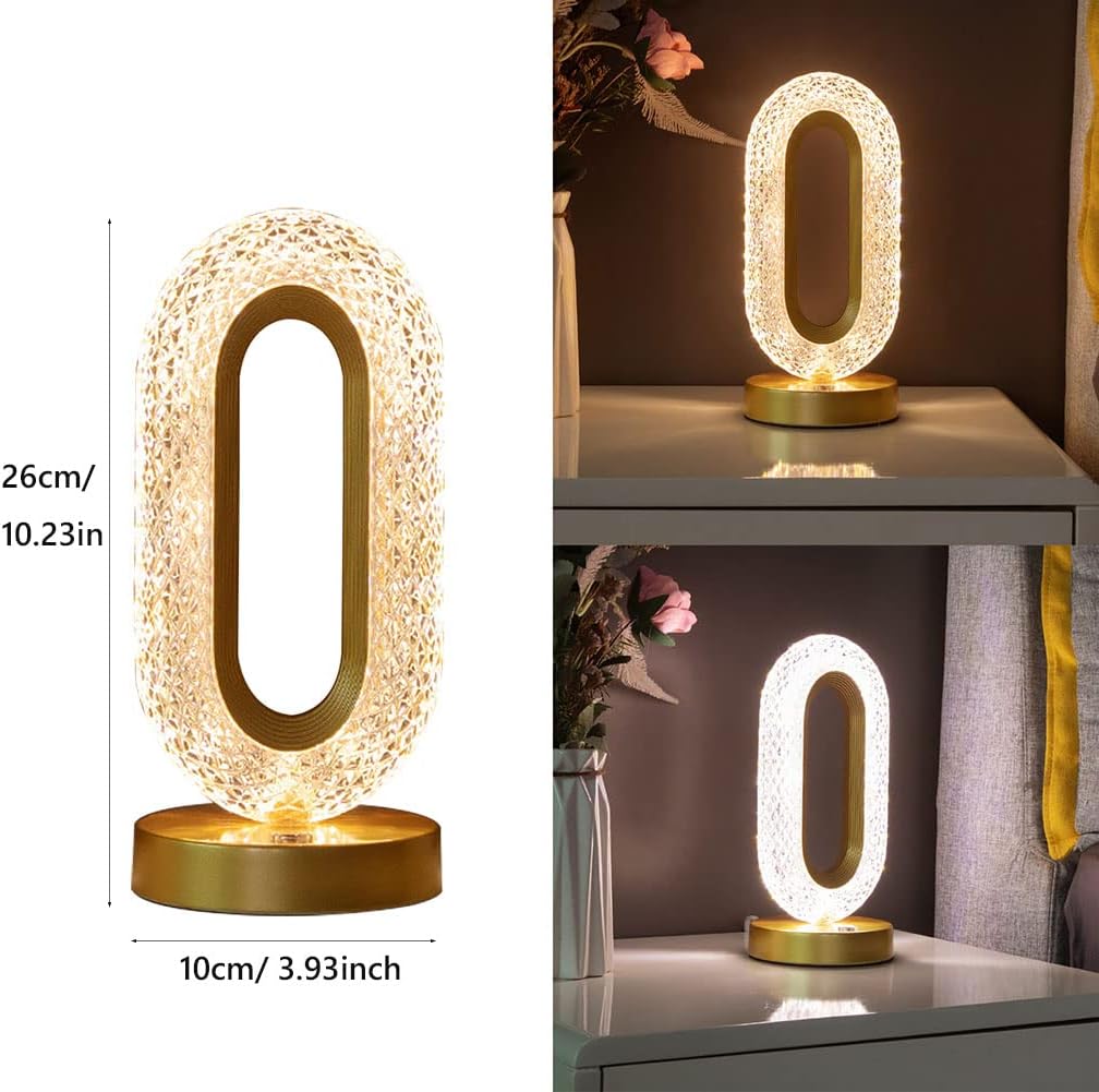 Lampe Décorative LED en Cristal – Variateur Continu et Télécommande pour Salon ou Bureau