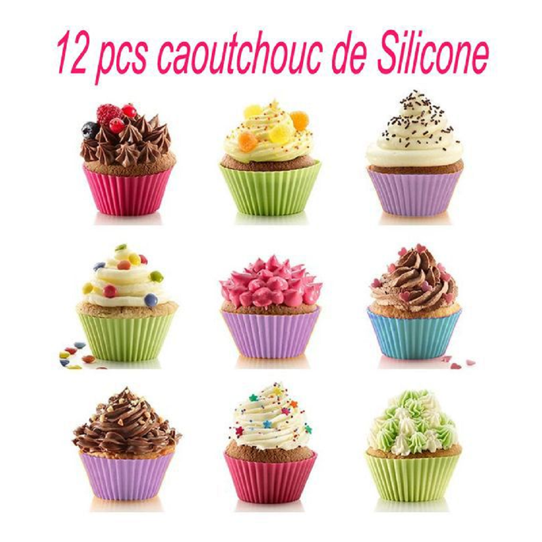 Moule à gâteau pour pâtisserie cupcake x12 + fond de gâteau en silicone 12pcs thumbnail 2