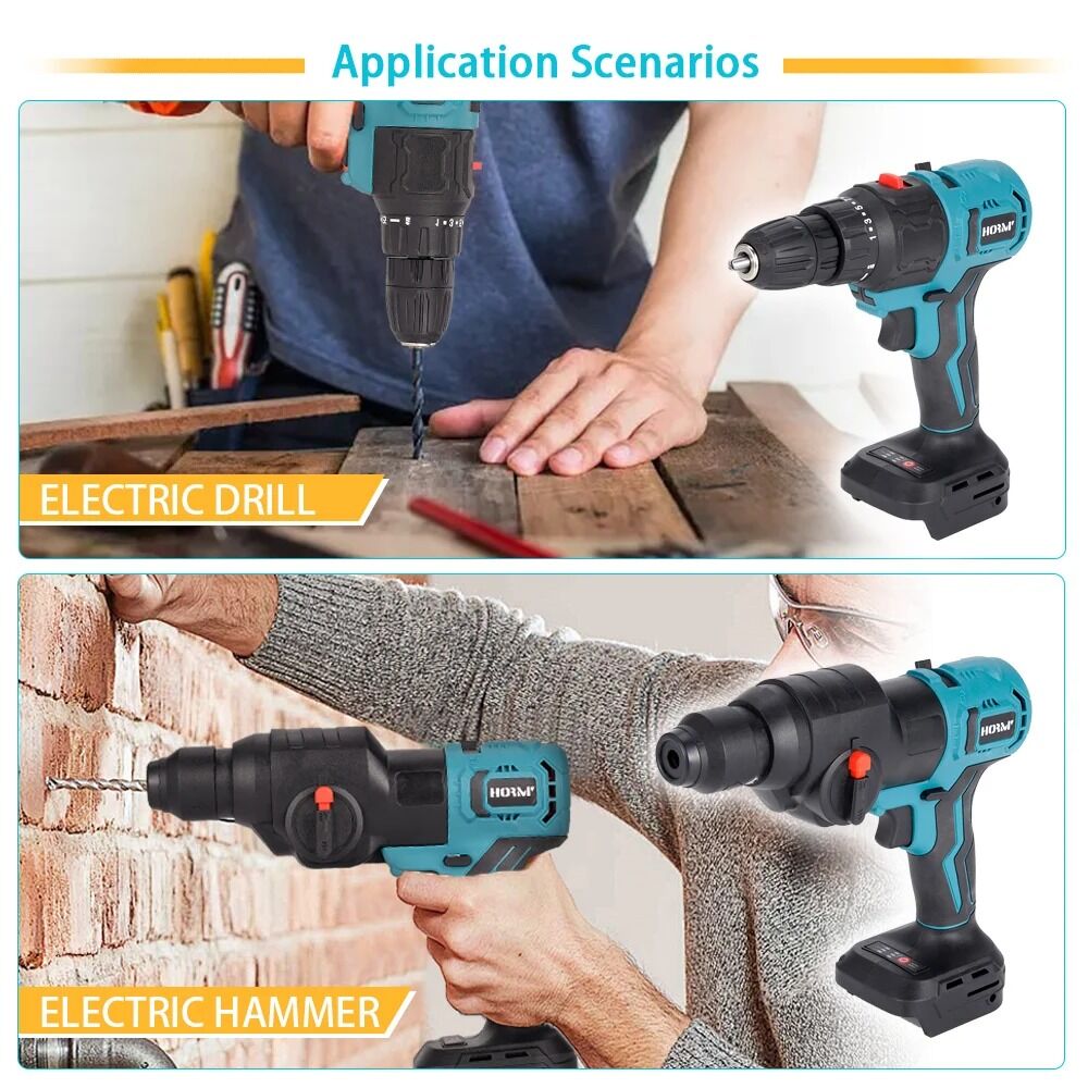Kit de 9 Outils Multifonctions Électriques Sans Balais avec Accessoires thumbnail 2