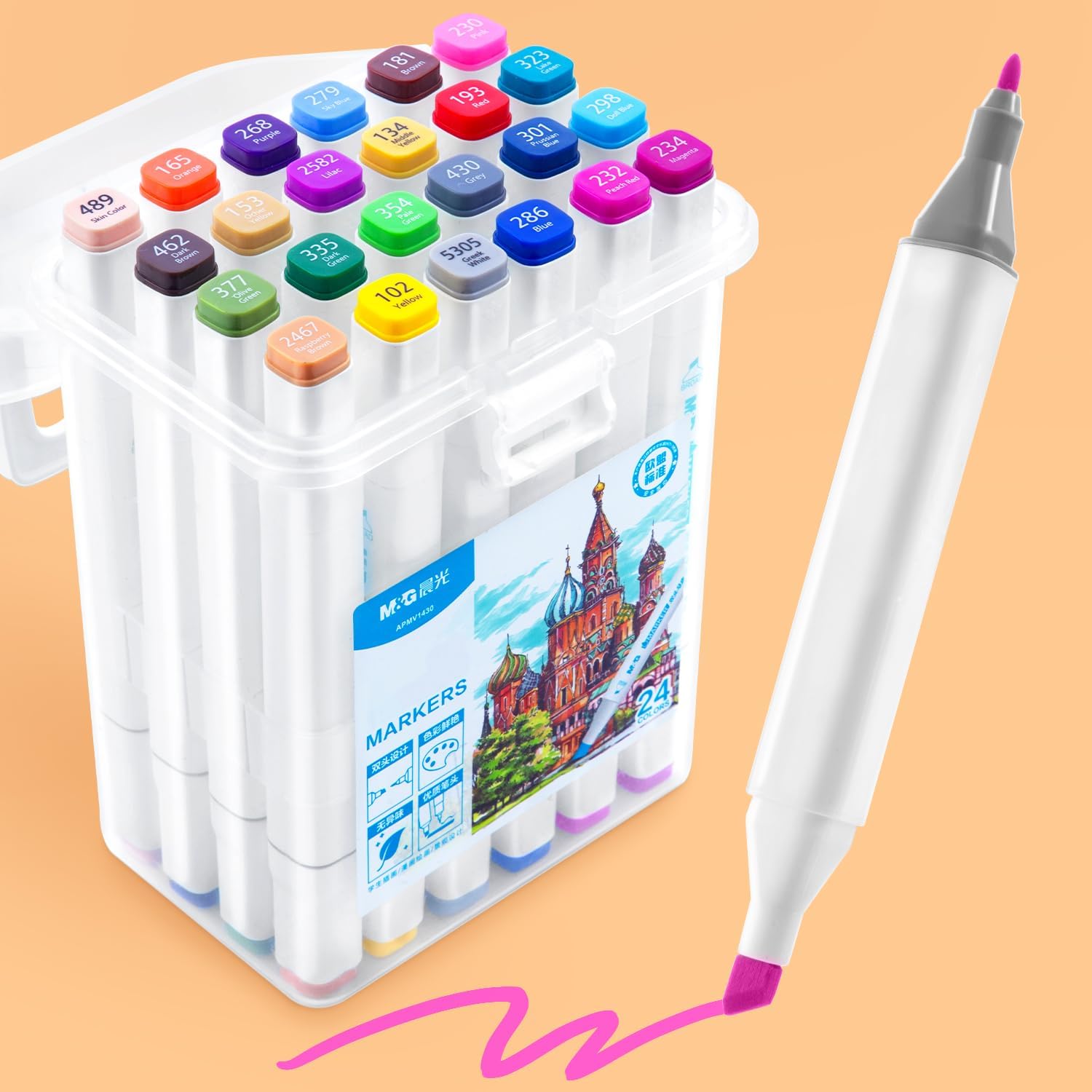 Stylos de dessin à double embout, 24 couleurs aquarella blés pour enfants et adultes.