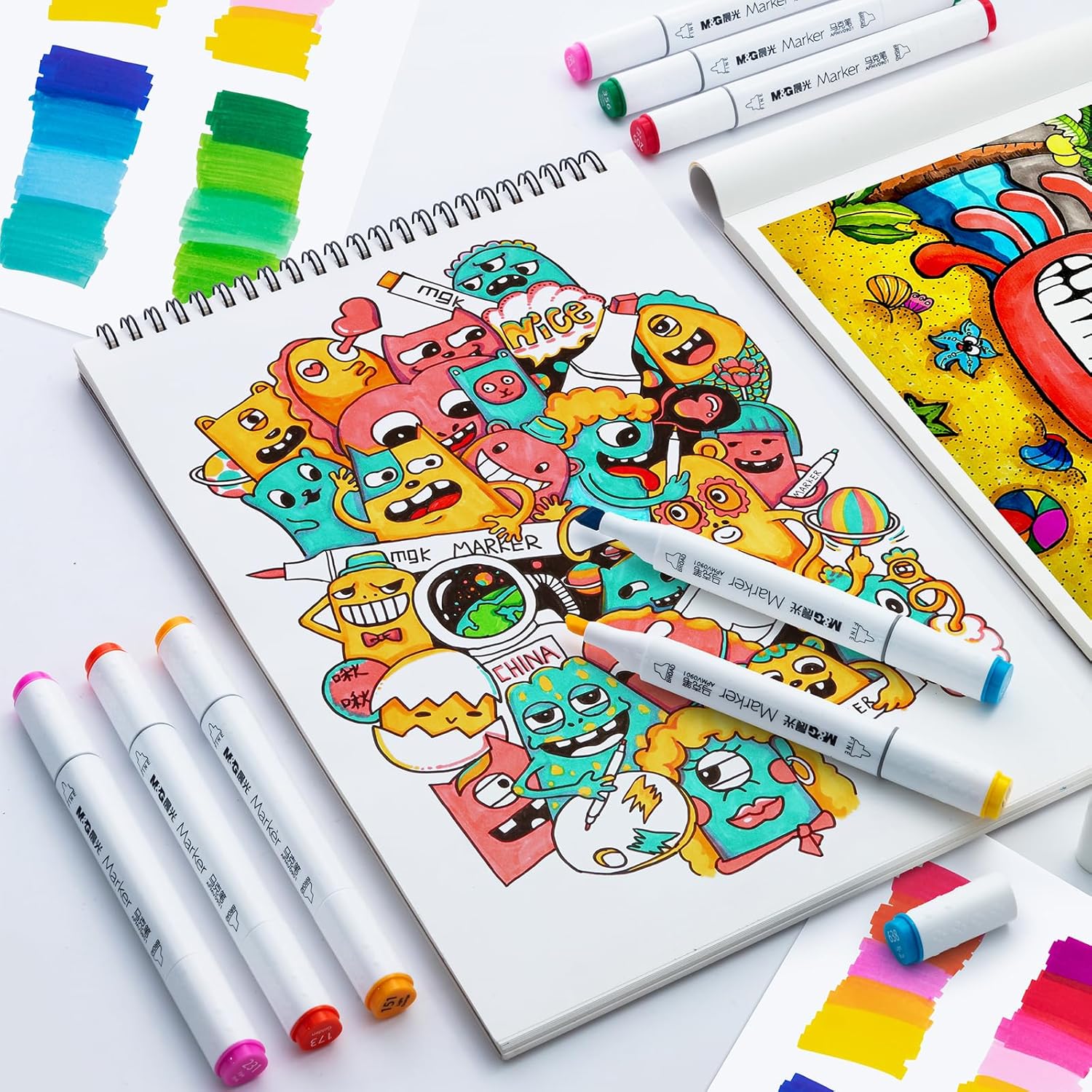 Stylos de dessin à double embout, 24 couleurs aquarella blés pour enfants et adultes.