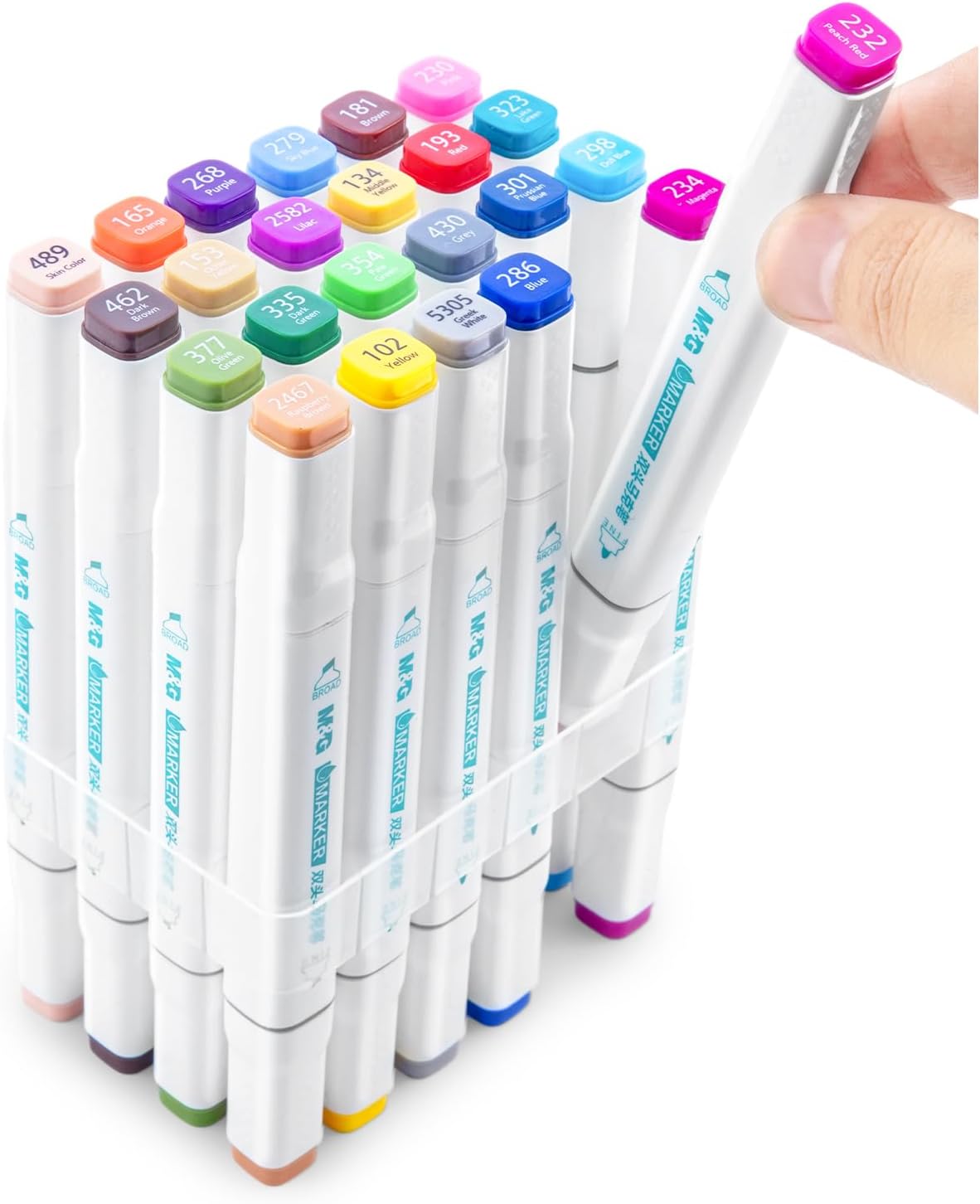 Stylos de dessin à double embout, 24 couleurs aquarella blés pour enfants et adultes. thumbnail 4