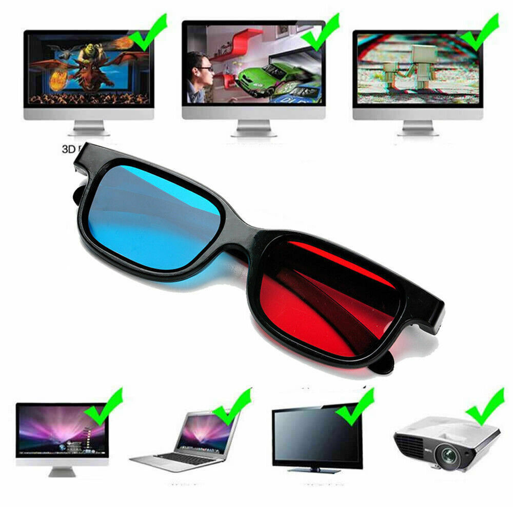 Lunettes 3D Immersives pour Cinéma Maison, lunettes rouges et bleues thumbnail 3