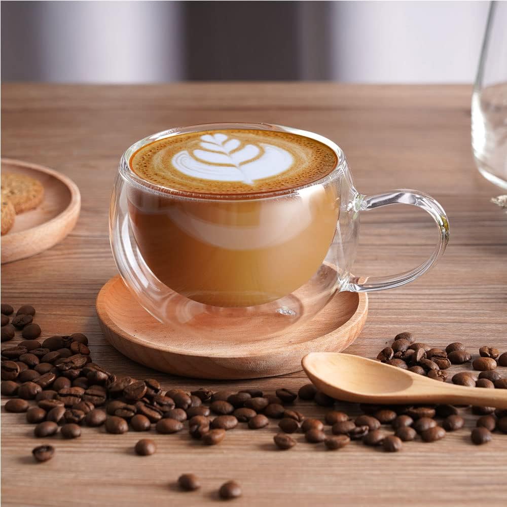 Ensemble de 6 tasses en verre transparent pour café, thé et lait thumbnail 2