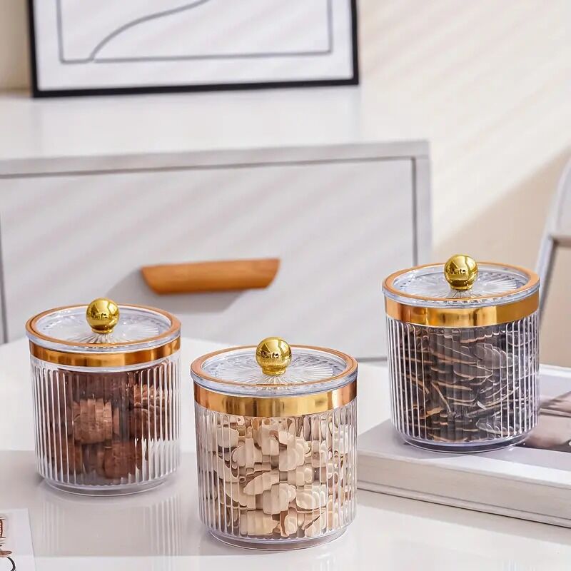 Ensemble de Boîtes de Conservation Transparentes Avec Couvercles pour Bonbons, Biscuits, Épices,Collations