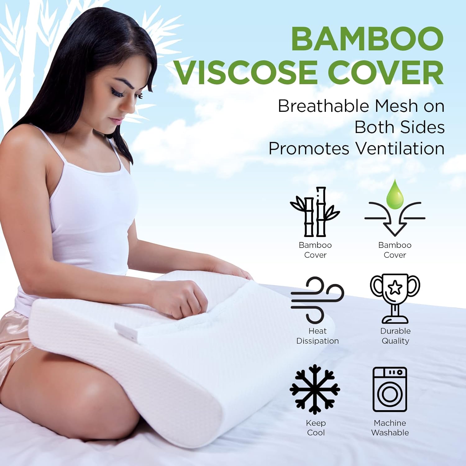 Oreiller cervical en mousse à mémoire de forme pour soulager les douleurs cervicales et dorsales thumbnail 3