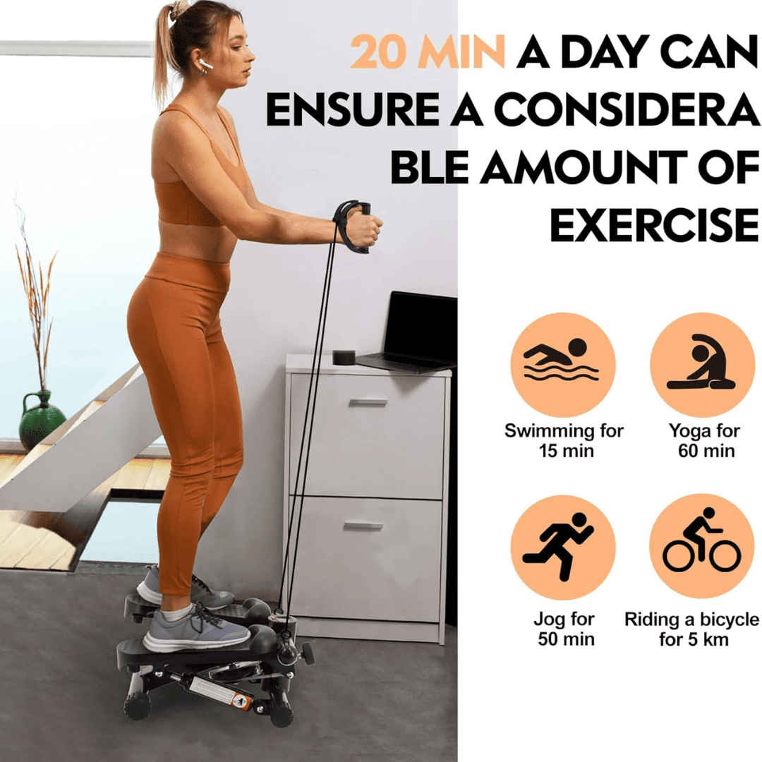 Mini Stepper De Fitness Avec Bandes De Résistance thumbnail 3
