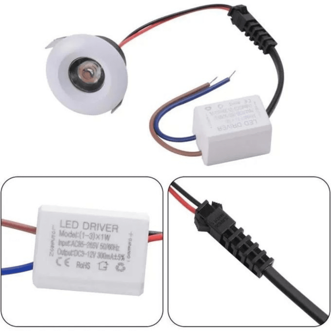 Mini Spots 3 W Encastrables, Orientables, avec 3 Couleurs d’éclairage.